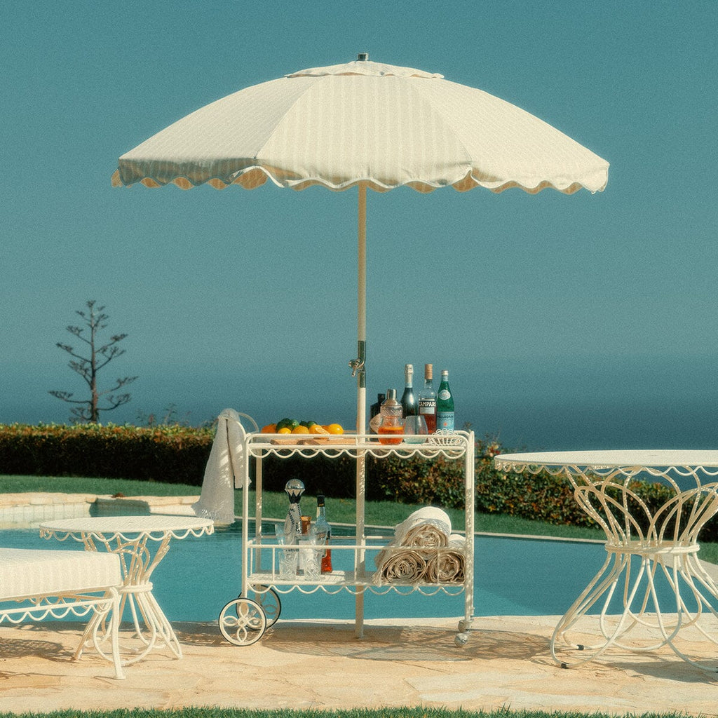 The Club Umbrella - Monaco Natural Stripe